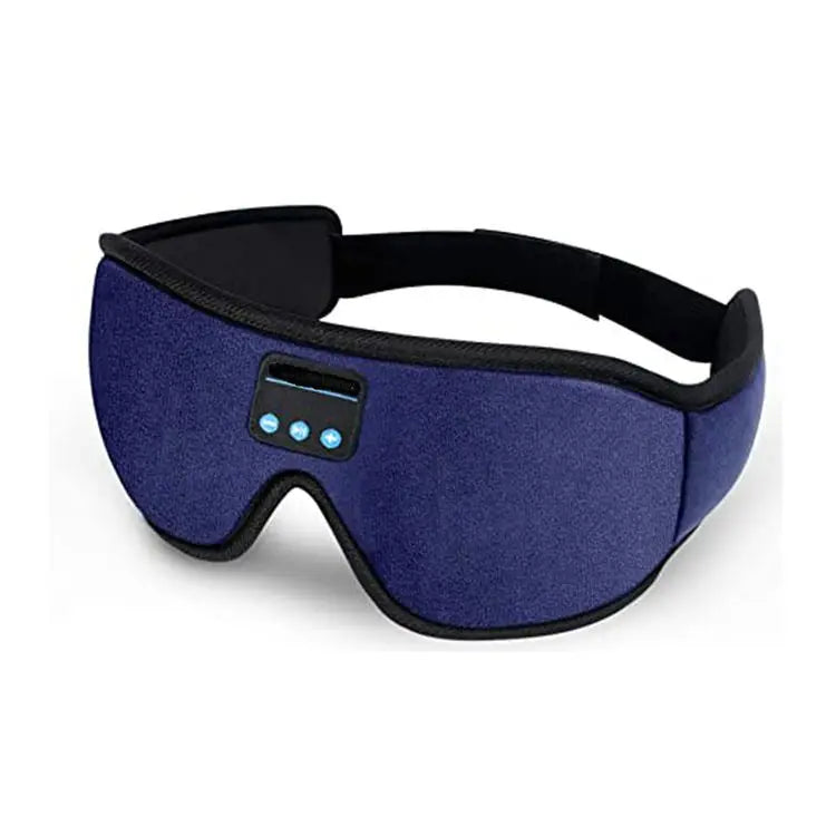 DreamWave sleep mask in blue color with built-in Bluetooth audio for relaxation and sleep.